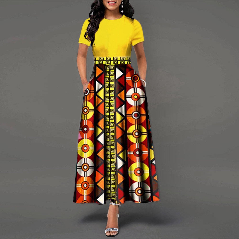 Robe longue élégante pour femme – Idéale bureau et sorties estivales