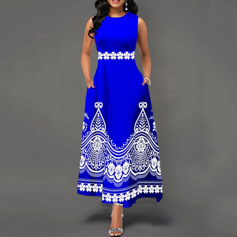 Robe longue élégante pour femme – Idéale bureau et sorties estivales