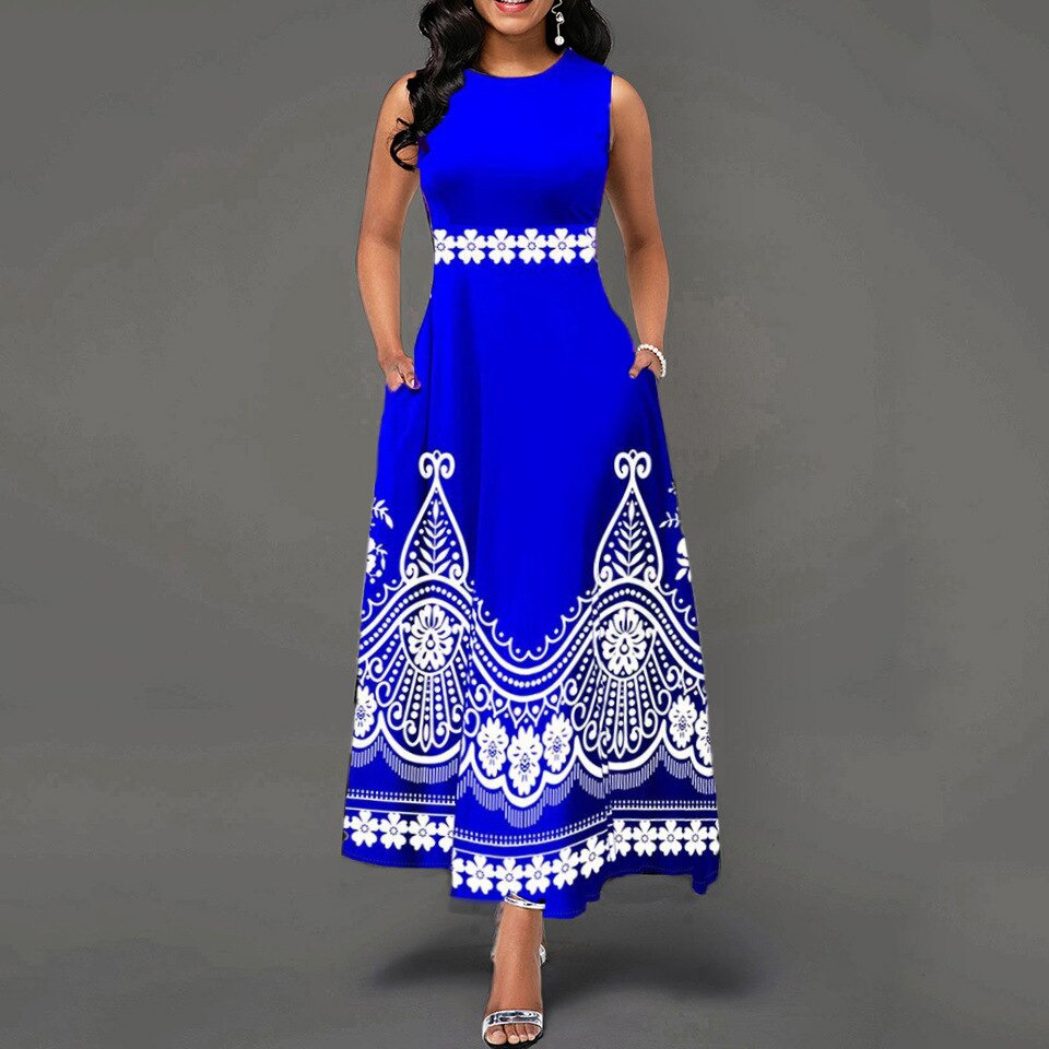 Robe longue élégante pour femme – Idéale bureau et sorties estivales