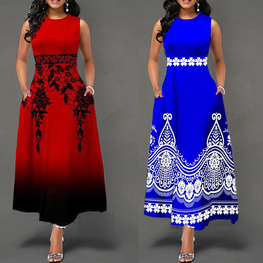 Robe longue élégante pour femme – Idéale bureau et sorties estivales