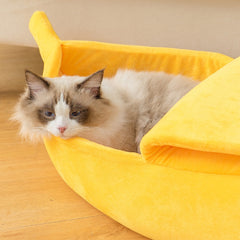 Lit en Forme de Banane en Peluche pour Chats™ chez andunian