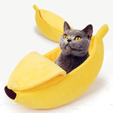 Lit en Forme de Banane en Peluche pour Chats™