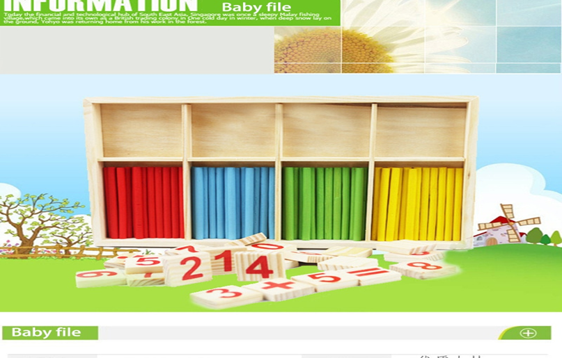 Jeu Éducatif de Calcul des Nombres en Bois, Jouet Puzzle pour l'Apprentissage des Enfants dès le plus Jeune Age, Comprenant des Bâtonnets, ZXH