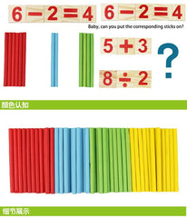 Jeu Éducatif de Calcul des Nombres en Bois, Jouet Puzzle pour l'Apprentissage des Enfants dès le plus Jeune Age, Comprenant des Bâtonnets, ZXH