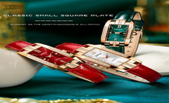 Montres de luxe pour femmes, carré, Rose, or, montre-bracelet en cuir vert, mode, horloge à Quartz, cadeaux
