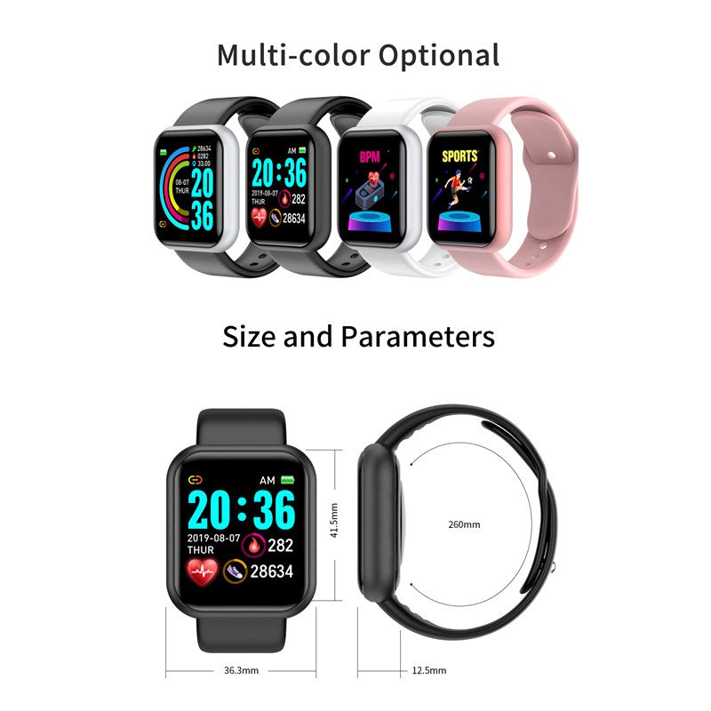 Montre connectée pour hommes femmes enfants, fréquence cardiaque, pression artérielle, horloge, connexion Bluetooth, activité physique, mouvement, Android IOS