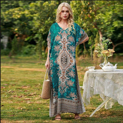 Robe Maxi à col en V pour femmes, vêtements de plage, imprimé, ethnique, Kaftan, Sexy, K1375 Andunian vom vous propose des robes de qualités simples et éléguantes