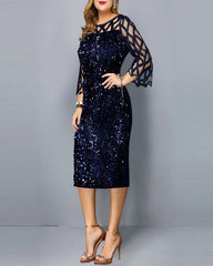 Robe mi-longue à paillettes pour femme, tenue élégante pour mère et marié, grande taille, 5XL et 6XL, pour fête de mariage et Cocktail, été, 2022