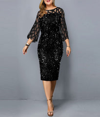 Robe mi-longue à paillettes pour femme, tenue élégante pour mère et marié, grande taille, 5XL et 6XL, pour fête de mariage et Cocktail, été, 2022