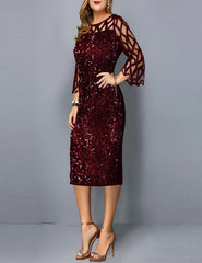 Robe mi-longue à paillettes pour femme, tenue élégante pour mère et marié, grande taille, 5XL et 6XL, pour fête de mariage et Cocktail, été, 2022