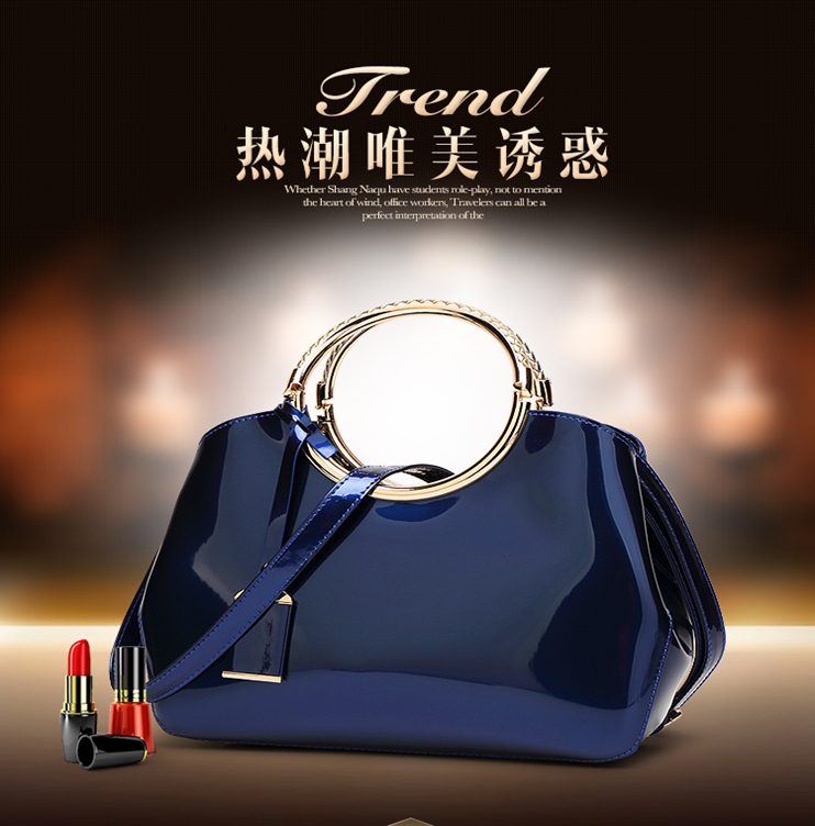 Nouveau sac en cuir verni de haute qualité pour femmes, sacoches à bandoulière pour dames, sacs à main de marques célèbres