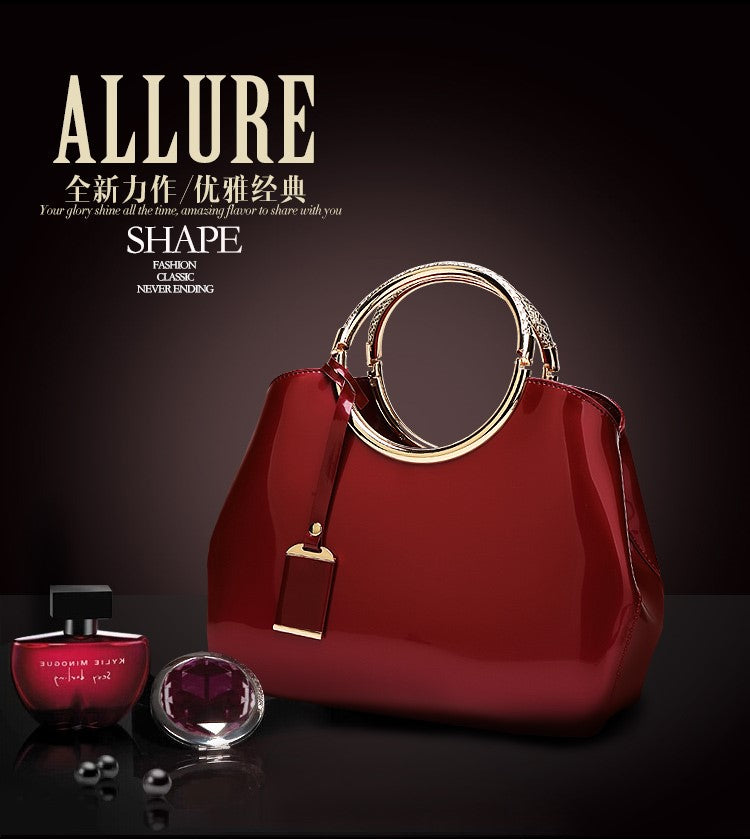 Nouveau sac en cuir verni de haute qualité pour femmes, sacoches à bandoulière pour dames, sacs à main de marques célèbres
